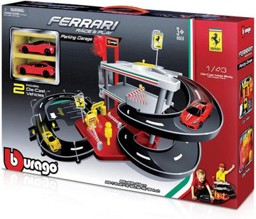 1:43 FERRARI PARKING GARAGE with car elevator & 2 cars